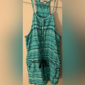 Lagaci mint, striped shorts, Romper size Women’s Large